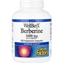 Natural Factors, WellBetX®, berberinas, 120 augalinių kapsulių (500 mg vienoje kapsulėje)