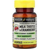 Mason Natural, Pieno erškėtis ir spanguolės, standartizuotas ekstraktas, 60 kapsulių