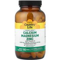Country Life, Target-Mins®, kalcis, magnis, cinkas su vitaminu D, 180 tablečių