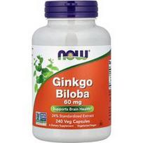 NOW Foods, Ginkmedis, 60 mg, 240 vegetariškų kapsulių
