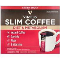 VitaCup, tirpioji kava svorio kontrolei „Slim Instant Coffee“, vidutinio skrudinimo, 24 vienkartiniai pakeliai, po 3,7 g