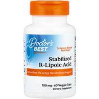 Doctor's Best, Stabilizuota R-lipoinė rūgštis, 100 mg, 60 vegetariškų kapsulių
