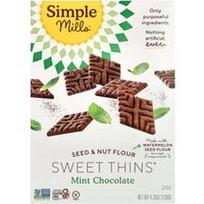 Simple Mills, Sėklų ir riešutų miltai, „Sweet Thins®“, mėtų šokolado skonio, 120 g