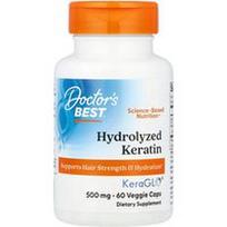 Doctor's Best, Hidrolizuotas keratinas, 500 mg, 60 augalinių kapsulių