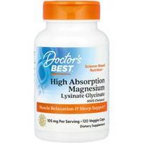 Doctor's Best, Didelės absorbcijos magnis, 120 daržovių dangtelių (52,5 mg vienoje kapsulėje)