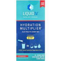 Liquid I.V., „Hydration Multiplier®“, elektrolitų gėrimų mišinys, braškių skonio, 10 lazdelių po 16 g (0,56 uncijos)
