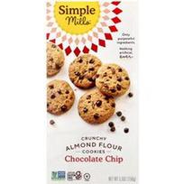 Simple Mills, Traškūs migdolų miltų sausainiai, šokolado drožlės, 5.5 uncijos (156 g)