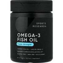 Sports Research, Omega-3 žuvų taukai, 60 minkštųjų kapsulių