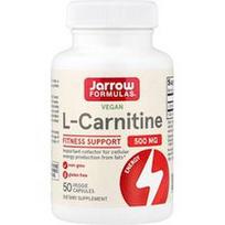 Jarrow Formulas, Veganiškas L-karnitinas, 500 mg, 50 vegetariškų kapsulių