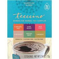 Teeccino, Kiaulpienių žolelių arbatos mėginys, 6 skoniai, be kofeino, 12 arbatos maišelių, 2.54 oz (72 g)
