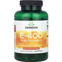 Swanson Vitamins, Vitaminas E-400, tokoferolių mišinys, 400 TV (268 mg), 250 minkštųjų gelių