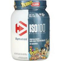 Dymatize, ISO100® hidrolizuotas, 100% išrūgų baltymų izoliatas, vaisiniai akmenukai, 1,34 svaro (610 g)
