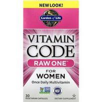 Garden of Life, „Vitamin Code®“, „Raw One™“ moterims, 30 vegetariškų kapsulių