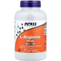 NOW Foods, L-argininas, 700 mg, 180 daržovių kapsulių