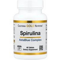 California Gold Nutrition, Spirulina, ekologiškas AstaBlue komplekso mišinys, 60 tablečių