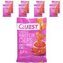 Quest Nutrition, Tortilijos stiliaus baltymų traškučiai, aštrus saldus čili, 8 maišeliai, po 1.1 uncijos (32 g)