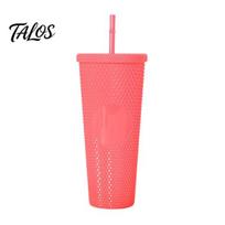 Sustainable Drinkware Plastic Water Bottle, with Straw And Lid, Reusable Cold Drink Tumbler, Fashionable Mug Wide Mouth Sequin Effect Travel Mug, for juoda