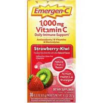 Emergen-C, Vitaminas C, braškių-kivių, 1,000 mg, 30 pakelių, po 0,31 uncijos (8,9 g)