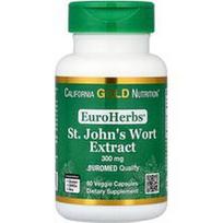 California Gold Nutrition, EuroHerbs™, jonažolių ekstraktas, „Euromed“ kokybė, 300 mg, 60 augalinių kapsulių