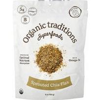 Organic Traditions, Supermaistas, daigintos chia / linų sėmenys, 454 g