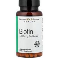 California Gold Nutrition, Biotinas, 5,000 mcg, 30 daržovių kapsulių