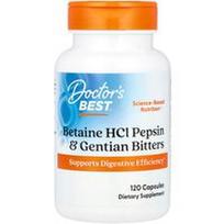 Doctor's Best, Betaino HCl, pepsino ir gencijonų kartumo, 120 kapsulių
