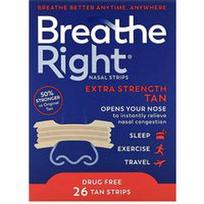 Breathe Right, Nosies juostelės, Extra Strength, Įdegis, 26 juostelės