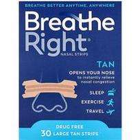 Breathe Right, Nosies juostelės, didelės, įdegis, 30 juostelių