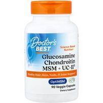 Doctor's Best, Gliukozaminas, chondroitinas, MSM + UCII®, 90 vegetariškų kapsulių