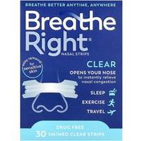 Breathe Right, Nosies juostelės, SM/med, skaidrios, 30 juostelių