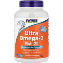 NOW Foods, Ultra Omega-3 žuvų taukai, 180 žuvų minkštųjų gelių