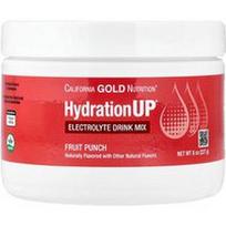 California Gold Nutrition, „HydrationUP®“, elektrolitų gėrimo milteliai su kalciu, kaliu, vitaminu C ir vitaminu E, vaisių punšo skonio, 227 g