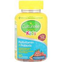 Culturelle, Vaikiški probiotikai, multivitaminai + probiotikai, persikų-apelsinų ir mišrių uogų, 60 guminukų