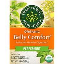 Traditional Medicinals, Organinė „Belly Comfort®“ arbata, pipirmėčių skonio, be kofeino, 16 suvyniotų arbatos pakelių, 28 g