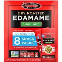 Seapoint Farms, Sausai skrudinta edamame, jūros druska, 8 užkandžių pakuotės, po 0.79 uncijos (22.5 g)