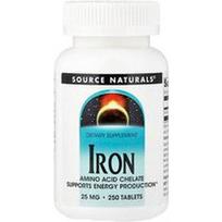 Source Naturals, Geležis, 25 mg, 250 tablečių