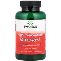 Swanson Vitamins, Omega-3, didelis koncentratas, 120 mini minkštųjų gelių