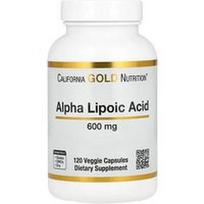 California Gold Nutrition, Alfa lipoinė rūgštis, 600 mg, 120 daržovių kapsulių