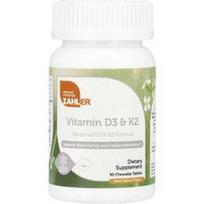 Zahler, Vitaminas D3 ir K2, persikų abrikosas, 90 kramtomųjų tablečių