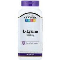 21st Century, L-lizinas, 1 000 mg, 90 tablečių