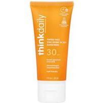 think, Thinkdaily, Tonuotas veido cinko oksido kremas nuo saulės, SPF 30, 2 fl oz (59 ml)