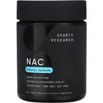 Sports Research, NAC, N-acetil-cisteinas, 600 mg, 90 daržovių kapsulių