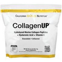 California Gold Nutrition, CollagenUP®, hidrolizuoti jūrinio kolageno peptidai su hialurono rūgštimi ir vitaminu C, be skonio, 2,2 svaro (1 kg)