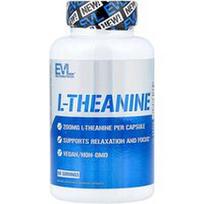 EVLution Nutrition, L-teaninas, 200 mg, 60 daržovių kapsulių