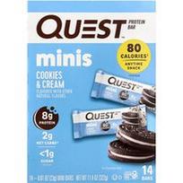 Quest Nutrition, Mini baltymų batonėlis, sausainių ir grietinėlės skonio, 14 batonėlių po 23 g (0,81 uncijos)