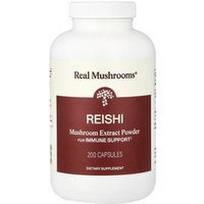Real Mushrooms, Reishi grybų ekstrakto milteliai, 200 kapsulių