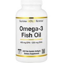 California Gold Nutrition, Omega-3 žuvų taukai, Vivomega trigliceridas, 1 000 mg, 240 žuvų minkštųjų gelių
