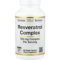 California Gold Nutrition, Resveratrolio kompleksas su vynuogių sėklų ekstraktu, raudonojo vyno ekstraktu ir trans-resveratroliu, 250 daržovių kapsulių