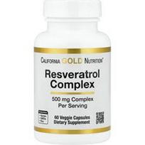 California Gold Nutrition, Resveratrolio kompleksas, 60 vegetariškų kapsulių