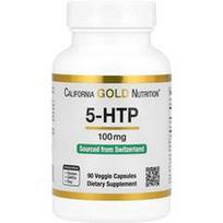 California Gold Nutrition, 5-HTP, nuotaikos palaikymas, Griffonia Simplicifolia ekstraktas iš Šveicarijos, 100 mg, 90 vegetariškų kapsulių